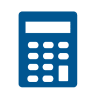 Blue calculator icon at mobile menu